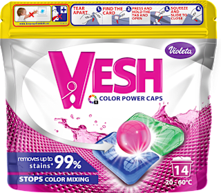 VESH Color Power kapsule za pranje šarenog veša Violeta