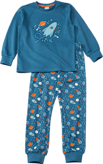 Schlafanzug mit Weltraum-Muster, blau & orange, Gr. 110/116 ALANA