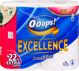 Toalettpapír Excellence Sensitive 4x150 lap, 3 rétegű Ooops!