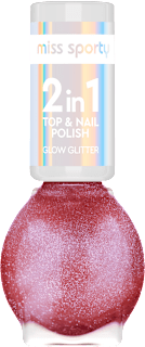 lak na nehty 2 v 1 Glow Glitter 90 miss sporty