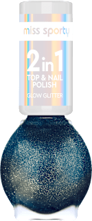 lak na nehty 2 v 1 Glow Glitter 70 miss sporty