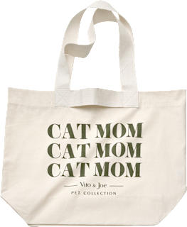 Shopper "CAT MOM" aus Bio-Baumwolle, natur/dunkelgrün (58x40x18 cm) Vito & Joe