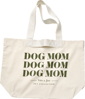 Shopper "DOG MOM" aus Bio-Baumwolle, natur/dunkelgrün (58x40x18 cm) Vito & Joe