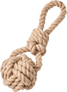 Knoten-Ball am Tau, Hunde, natur (20x7 cm) dm home