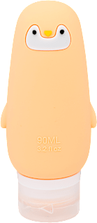 Tároló flakon utazáshoz, Narancs pingvin, 90 ml DEL
