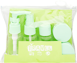 Tároló flakon szett utazáshoz, 6 db DEL