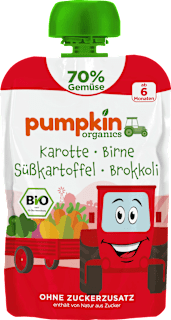 Quetschie Karotte, Birne, Süßkartoffel & Brokkoli ab 6 Monaten pumpkin organics