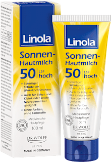 Linola Sonnen-Hautmilch LSF50 hoch Linola