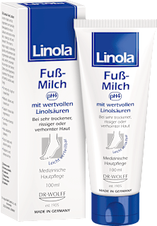 Linola Fuß Milch pH4 mit wertvollen Linolsäuren Linola