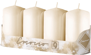 adventní svíčka válec 50x90mm krémová Emocio