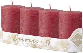 adventní svíčka válec 50x100 mm rustikální červená Emocio