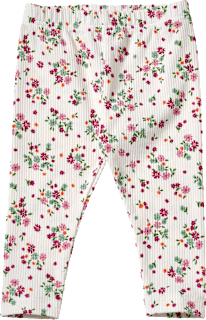 Leggings mit Ripp-Struktur & Blumen-Muster, weiß & rosa, Gr. 80 ALANA