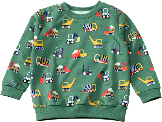 Sweatshirt mit Baustellen-Muster, grün, Gr. 98 ALANA