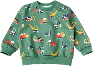 Sweatshirt mit Baustellen-Muster, grün, Gr. 86 ALANA