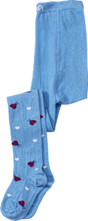 Strumpfhose mit Marienkäfer- & Herz-Muster, blau, Gr. 110/116 ALANA