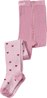 Strumpfhose mit Ringeln & Herz-Muster, rosa, Gr. 134/140 ALANA