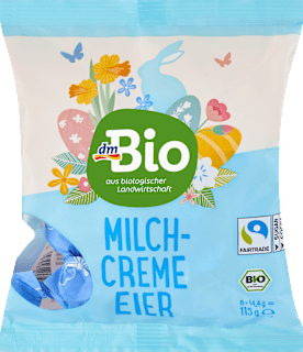 Bio jajčki iz mlečne čokolade s polnilom iz mlečne kreme dmBio