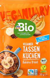 Torta in tazza al banana bread vegan dmBio