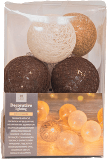 Bile din rafie cu LED design de Crăciun 6 cm KOOPMAN