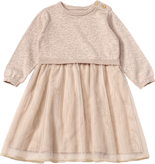 Strickkleid mit Tüllrock, beige, Gr. 80 ALANA