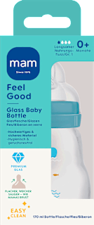 Babyflasche aus Glas Feel Good türkis, von Geburt an, 170 ml   mam