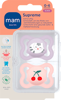 Schnuller Supreme Silikon, lila/rosa, 0-6 Monate mam