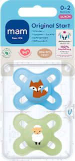 Schnuller Original Start Silikon, blau/grün, 0-2 Monate  mam