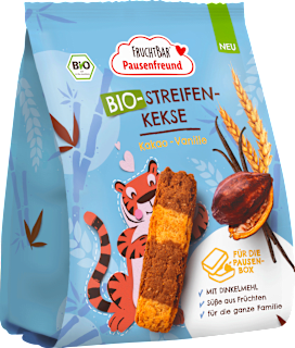 Kinderkekse Streifen-Kekse Kakao-Vanille ab 3 Jahren FRUCHTBAR Pausenfreund