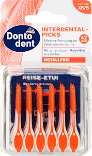 Szczoteczki do przestrzeni międzyzębowych z etui podróżnym XS/S Dontodent