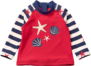 UV Shirt mit Seestern-Muster, rot & blau, Gr. 122/128 PUSBLU