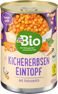 cizrnový Eintopf s kokosovým mlékem, sterilovaný dmBio