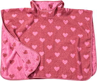 Badeponcho mit Herz-Muster, rosa, Gr. 0 ALANA