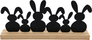 Metallaufsteller, Hasenreihe, schwarz-natur Dekorieren & Einrichten
