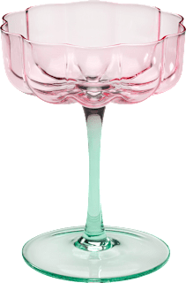 Stielglas, gewellt, rosa/grün (13x10x8 cm) dm home