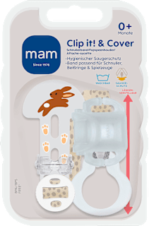 Schnullerband Clip it! & Cover creme mam