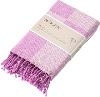 Plaid aus Bio-Baumwolle, kariert, lila (120x180 cm) dm home