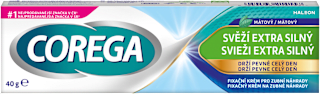 svěží extra silný fixační krém na zubní náhrady COREGA
