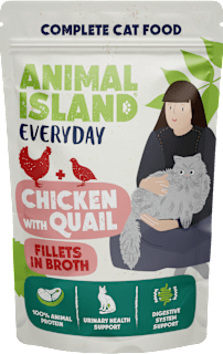 Karma mokra dla kota fileciki z kurczaka i przepiórki w rosole ANIMAL ISLAND