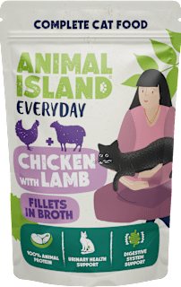 Karma mokra dla kota fileciki z kurczaka i jagnięciny w rosole ANIMAL ISLAND