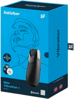 Men Vibration vibrator pentru penis cu aplicație, negru, 17,1 cm Satisfyer