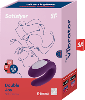 Vibrator pentru cupluri violet Double Joy cu aplicație Satisfyer