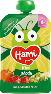 příkrm v sáčku kiwi & jahoda Hami