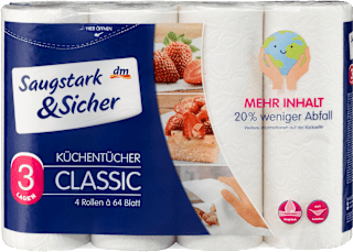 kuchyňské role 3vrstvé 4x64 Saugstark&Sicher