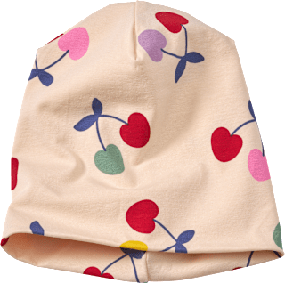 Mütze Pro Climate mit Kirschen-Muster, beige, Gr. 48/49 ALANA