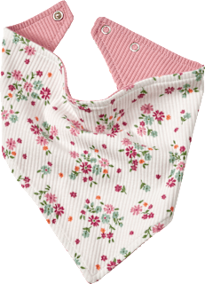 Halstuch mit Ripp-Struktur & Blumen-Muster, weiß & rosa ALANA