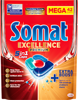 Kapsule za strojno pomivanje posode Excellence Premium 5 v 1 Somat
