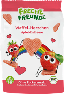 Kindersnack Waffel-Herzchen Apfel-Erdbeere ab 1 Jahr Freche Freunde