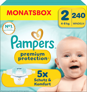 Windeln Premium Protection New Baby Gr. 2 Mini (4-8 kg) Monatsbox Pampers premium protection