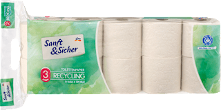 Toilettenpapier Recycling 3lagig (10x220 Blatt) Sanft&Sicher