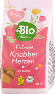 Bio olívás-paprikás szívek dmBio